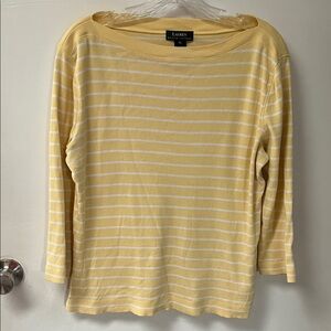 Butter Yellow Striped Boatneck Top